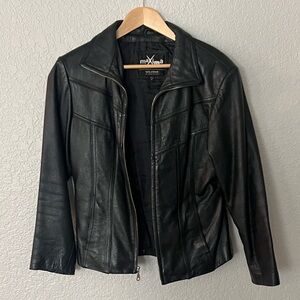 Maxima Wilson’s Women's Sleek Black Leather Jacket size medium
